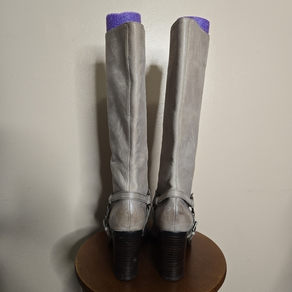 Lauren Ralph Lauren Delsa Burnished Leather Knee High Riding Boots - Picture 9 of 15